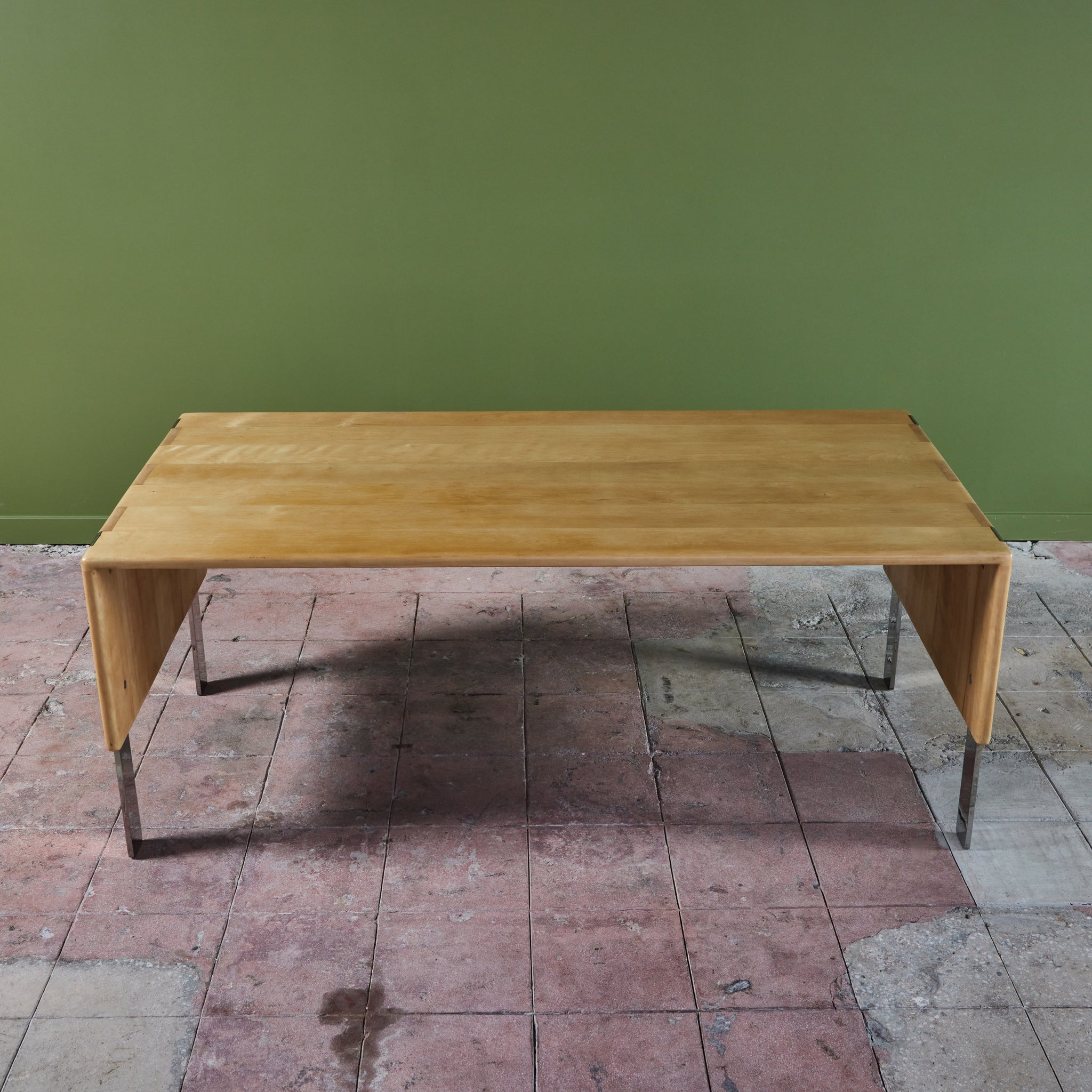 Gerald McCabe Maple and Chrome Desk/Table