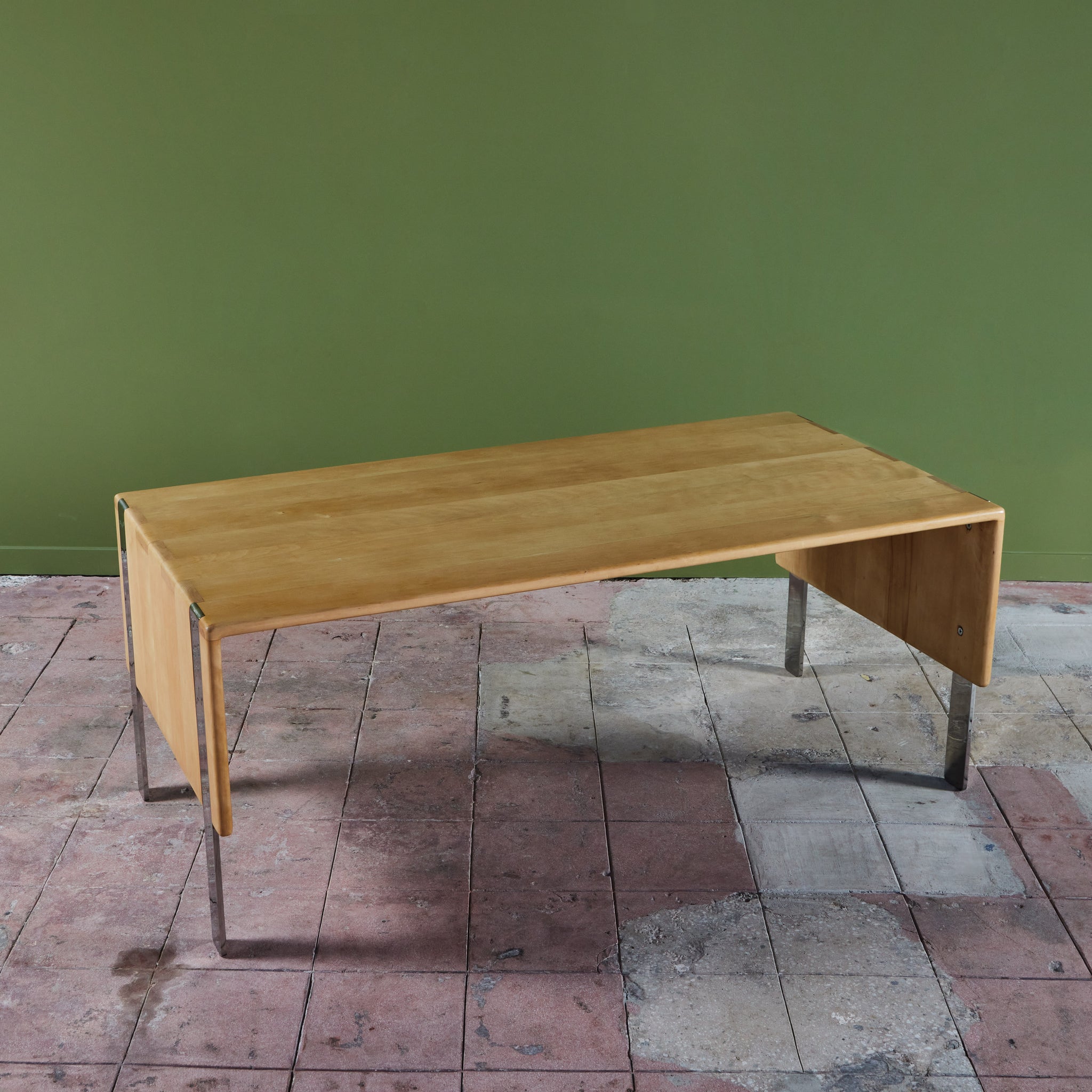 Gerald McCabe Maple and Chrome Desk/Table