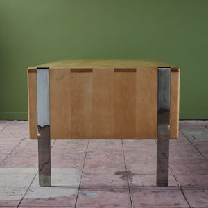 Gerald McCabe Maple and Chrome Desk/Table