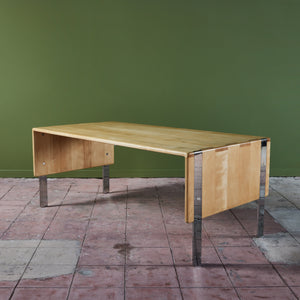 Gerald McCabe Maple and Chrome Desk/Table