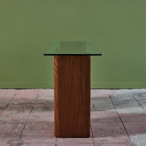ON HOLD ** Gerald Mccabe Shedua and Glass Console