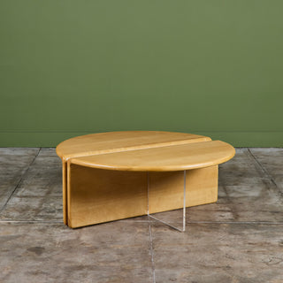 Gerald McCabe Waterfall Coffee Table in Maple and Lucite