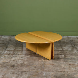 Gerald McCabe Waterfall Coffee Table in Maple and Lucite