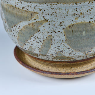 Glazed Stoneware Table Planter with Water Catch