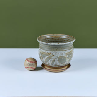 Glazed Stoneware Table Planter with Water Catch