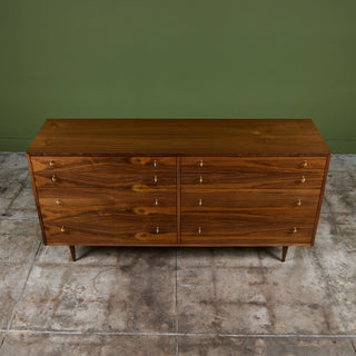 Eight Drawer Walnut Dresser by Milo Baughman for Glenn of California