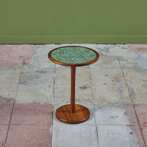 Gordon & Jane Martz Sea Foam Green Coin Tile Mosaic Side Table