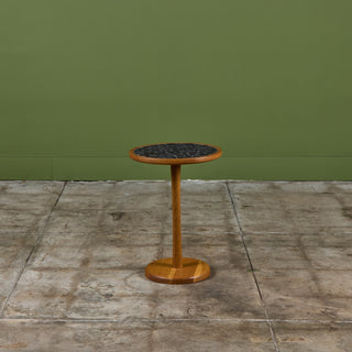 Gordon & Jane Martz Mosaic Black Coin Tile Side Table