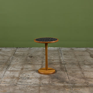 Gordon & Jane Martz Mosaic Black Coin Tile Side Table