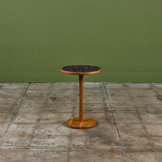 Gordon & Jane Martz Mosaic Black Coin Tile Side Table