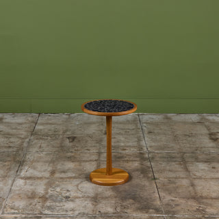 Gordon & Jane Martz Mosaic Black Coin Tile Side Table