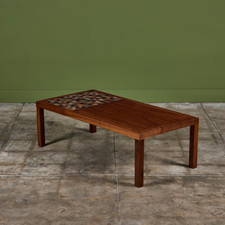 Gordon and Jane Martz Rectangular Coffee Table with Tile Inlay