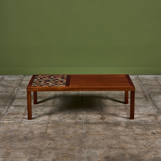 Gordon and Jane Martz Rectangular Coffee Table with Tile Inlay