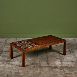 Gordon and Jane Martz Rectangular Coffee Table with Tile Inlay