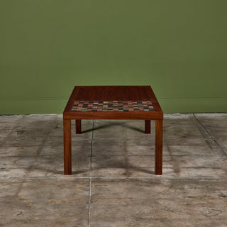 Gordon and Jane Martz Rectangular Coffee Table with Tile Inlay