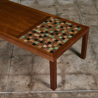 Gordon and Jane Martz Rectangular Coffee Table with Tile Inlay