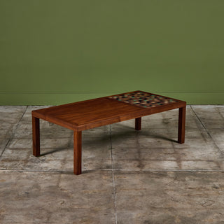 Gordon and Jane Martz Rectangular Coffee Table with Tile Inlay