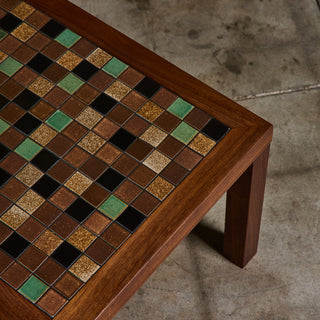 Gordon and Jane Martz Rectangular Coffee Table with Tile Inlay
