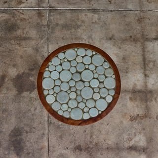 Gordon & Jane Martz 18" Mosaic Coin Tile Side Table