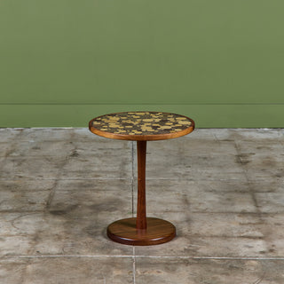 Gordon & Jane Martz Green Speckle Glazed Coin Tile Mosaic Side Table