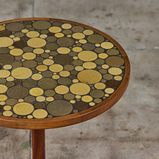 Gordon & Jane Martz Green Speckle Glazed Coin Tile Mosaic Side Table