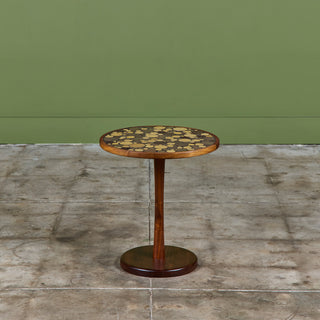 Gordon & Jane Martz Green Speckle Glazed Coin Tile Mosaic Side Table