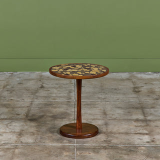 Gordon & Jane Martz Green Speckle Glazed Coin Tile Mosaic Side Table