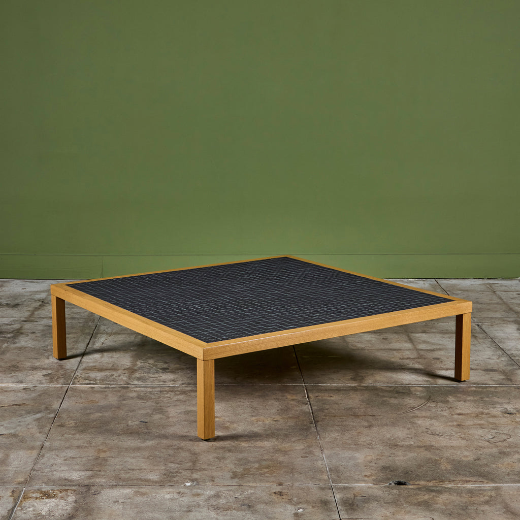 Gordon and Jane Martz Oak Square Coffee Table with Black Tile Inlay – DEN