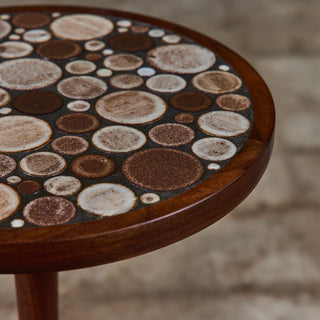 Gordon & Jane Martz Brown Speckle Glazed Mosaic Tile Drink Table