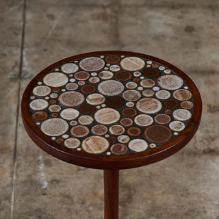 Gordon & Jane Martz Brown Speckle Glazed Mosaic Tile Drink Table