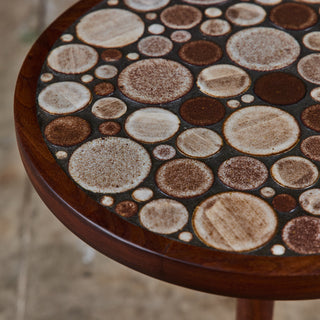 Gordon & Jane Martz Brown Speckle Glazed Mosaic Tile Drink Table