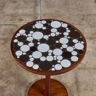 Gordon & Jane Martz Two Tone Coin Tile Mosaic Side Table