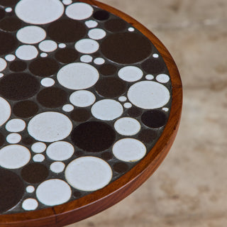 Gordon & Jane Martz Two Tone Coin Tile Mosaic Side Table