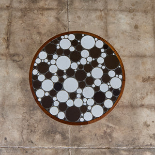 Gordon & Jane Martz Two Tone Coin Tile Mosaic Side Table