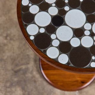 Gordon & Jane Martz Two Tone Coin Tile Mosaic Side Table