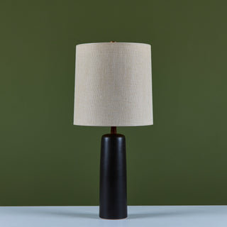 Gordon and Jane Martz Black Ceramic Table Lamp for Marshall Studios