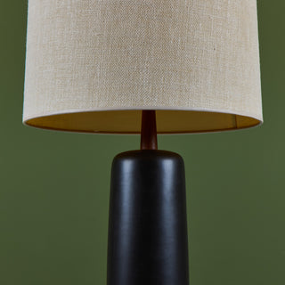 Gordon and Jane Martz Black Ceramic Table Lamp for Marshall Studios
