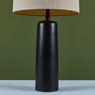 Gordon and Jane Martz Black Ceramic Table Lamp for Marshall Studios