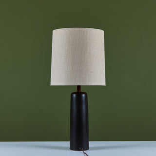 Gordon and Jane Martz Black Ceramic Table Lamp for Marshall Studios
