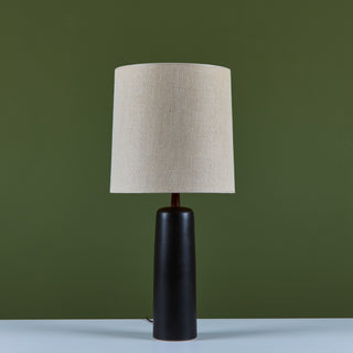 Gordon and Jane Martz Black Ceramic Table Lamp for Marshall Studios