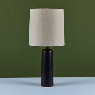 Gordon and Jane Martz Black Ceramic Table Lamp for Marshall Studios