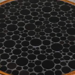 Gordon & Jane Martz Mosaic Black Coin Tile Side Table