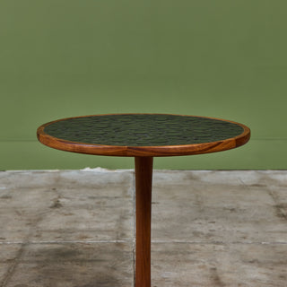 Gordon & Jane Martz Mosaic Black Coin Tile Side Table