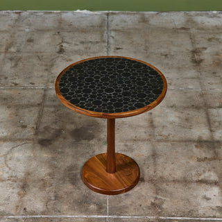 Gordon & Jane Martz Mosaic Black Coin Tile Side Table
