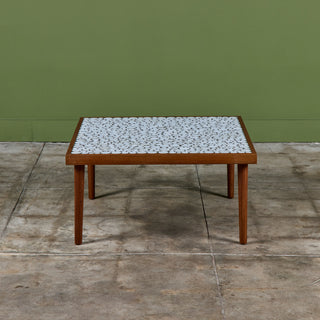 Gordon and Jane Martz White Mosaic Coin Tile Coffee Table
