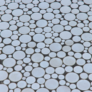 Gordon and Jane Martz White Mosaic Coin Tile Coffee Table
