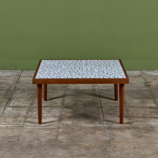 Gordon and Jane Martz White Mosaic Coin Tile Coffee Table