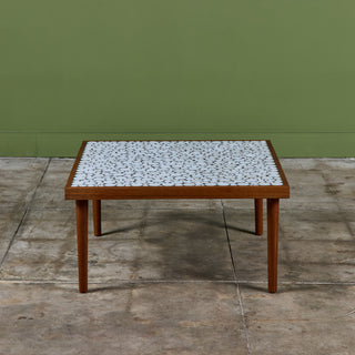 Gordon and Jane Martz White Mosaic Coin Tile Coffee Table