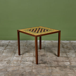 Ceramic Tile Chess Table in the Style of Gordon & Jane Martz