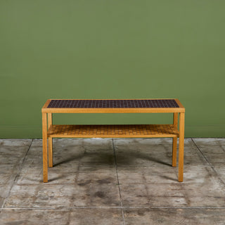 Gordon and Jane Martz Two Tier Console Table with Square Mosaic Tiles